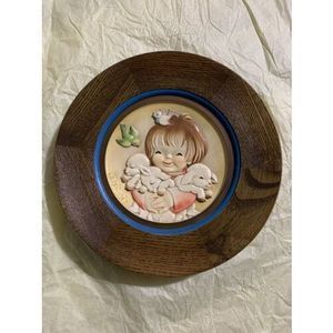 Vintage ANRI Italy Juan Ferrandiz Mother's Day 1980 Spring Arrivals wood frame